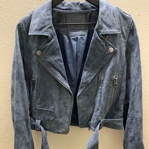 Blank NYC Dusty Blue Suede Jacket